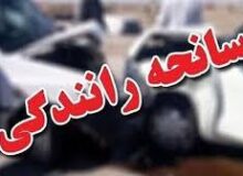 ۵ مصدوم بر اثر برخورد دو دستگاه خودرو پراید در جاده کلات به مشهد